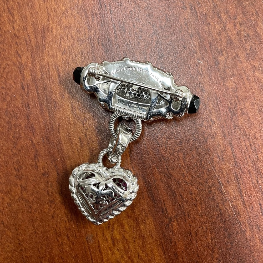 Judith Ripka Brooch/Pin with Detachable Heart Charm - Picture 5 of 5